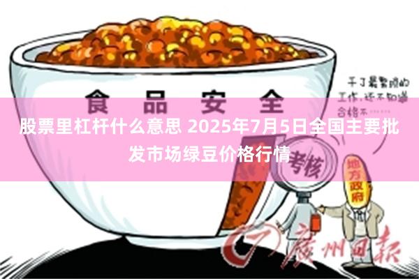股票里杠杆什么意思 2025年7月5日全国主要批发市场绿豆价格行情